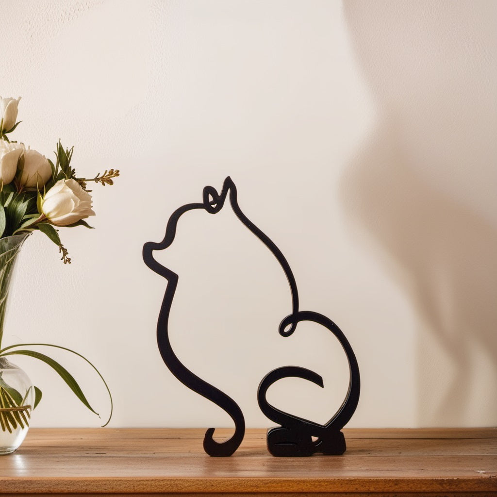 Scultura Astratta Moderna Cane Uomo in Resina, Statua Decorativa Design Unico per Interni - Pomerania - astratte cani home & garden sculture sculture astratte showvariant uomo - Concept Palermo