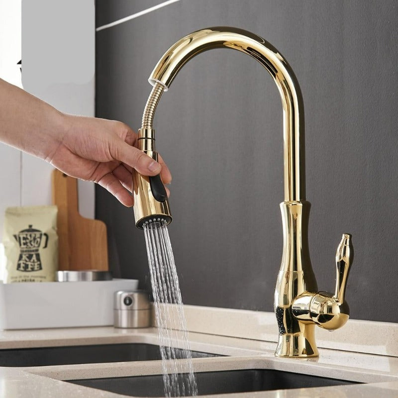 Rubinetto da Cucina a Scomparsa in Acciaio Inox Cromato con Doccetta Estraibile - - cucina elegant faucets Faucets home & garden Kitchen Kitchen Faucets kitchen tap Retractable faucet rubinetto rubinetto cucina scomparsa - Concept Palermo