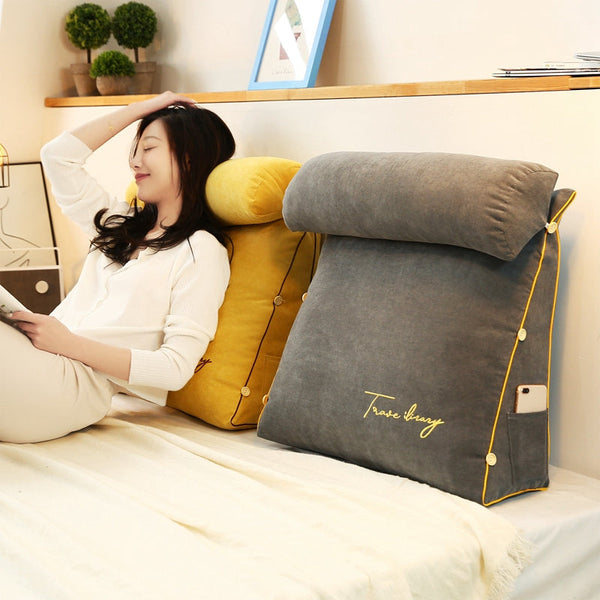 Cuscino Schienale Letto Ergonomico Triangolare Grande Grigio per Adulti - - cuscino cuscino letto home & garden letto Linen Men new_for_google schienale triangolare uomo Zeer gewild-tag - Concept Palermo