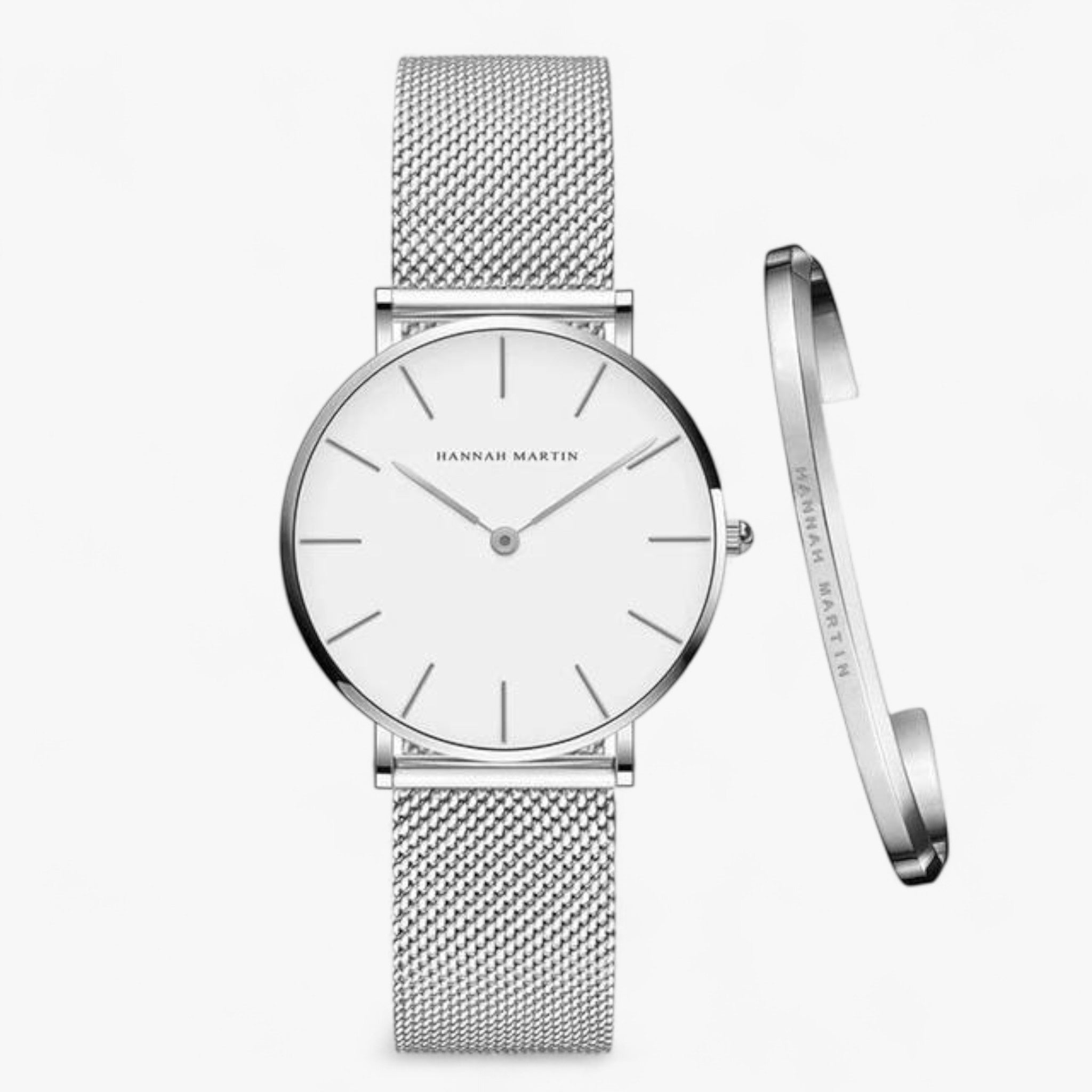 Orologio Hannah Martin Uomo Elegante al Quarzo con Cinturino in Pelle Nero - Argento Bianco - all hannah Horloges jewelry martin orologio orologio hannah uomo Watches - Concept Palermo