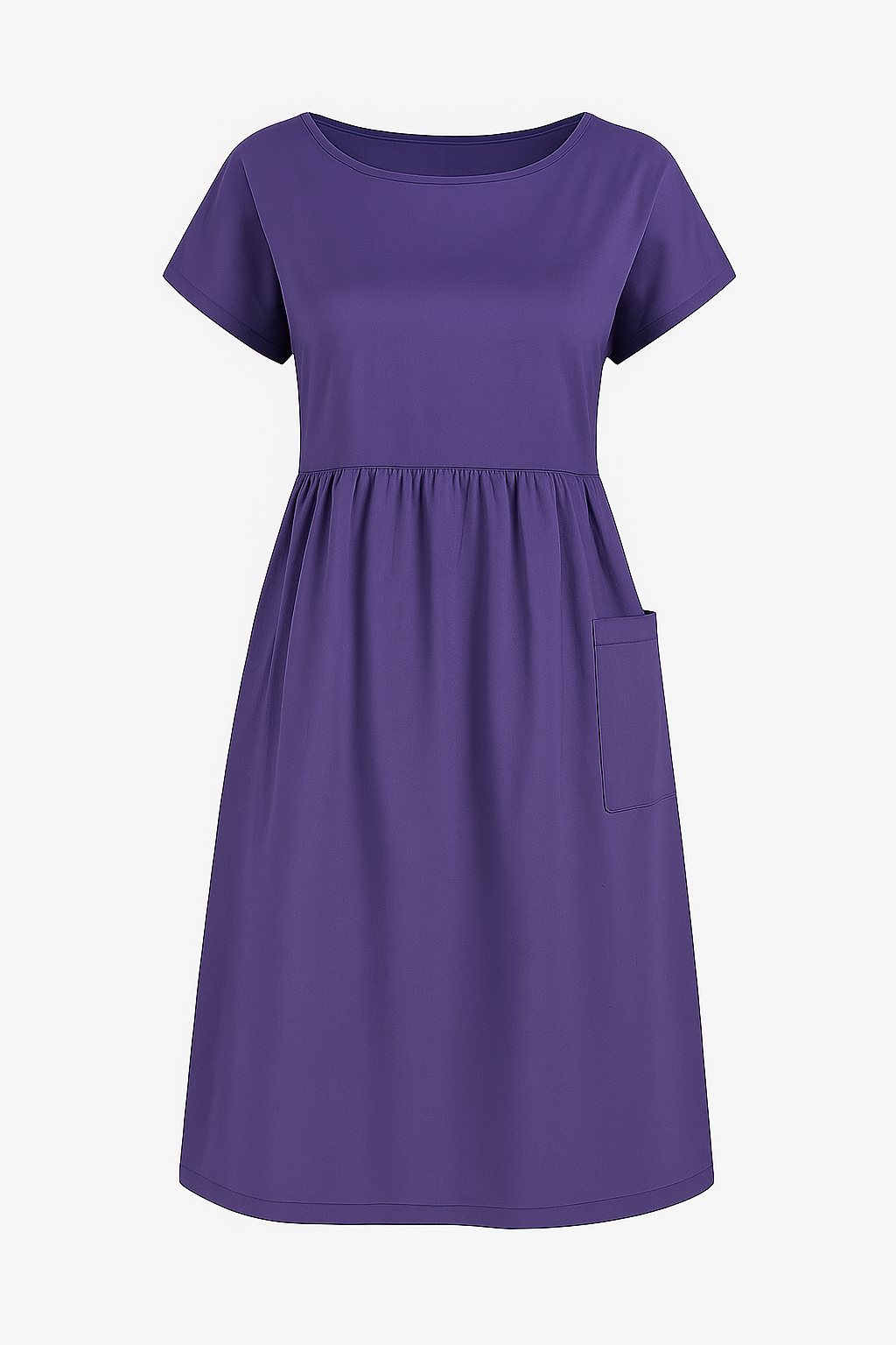 Vestito Estivo Donna Casual con Tasche, Abito Lungo Morbido in Cotone per Spiaggia - Viola - casual cute summer dress donna Dresses estivo female dress tasche vestito vestito estivo - Concept Palermo