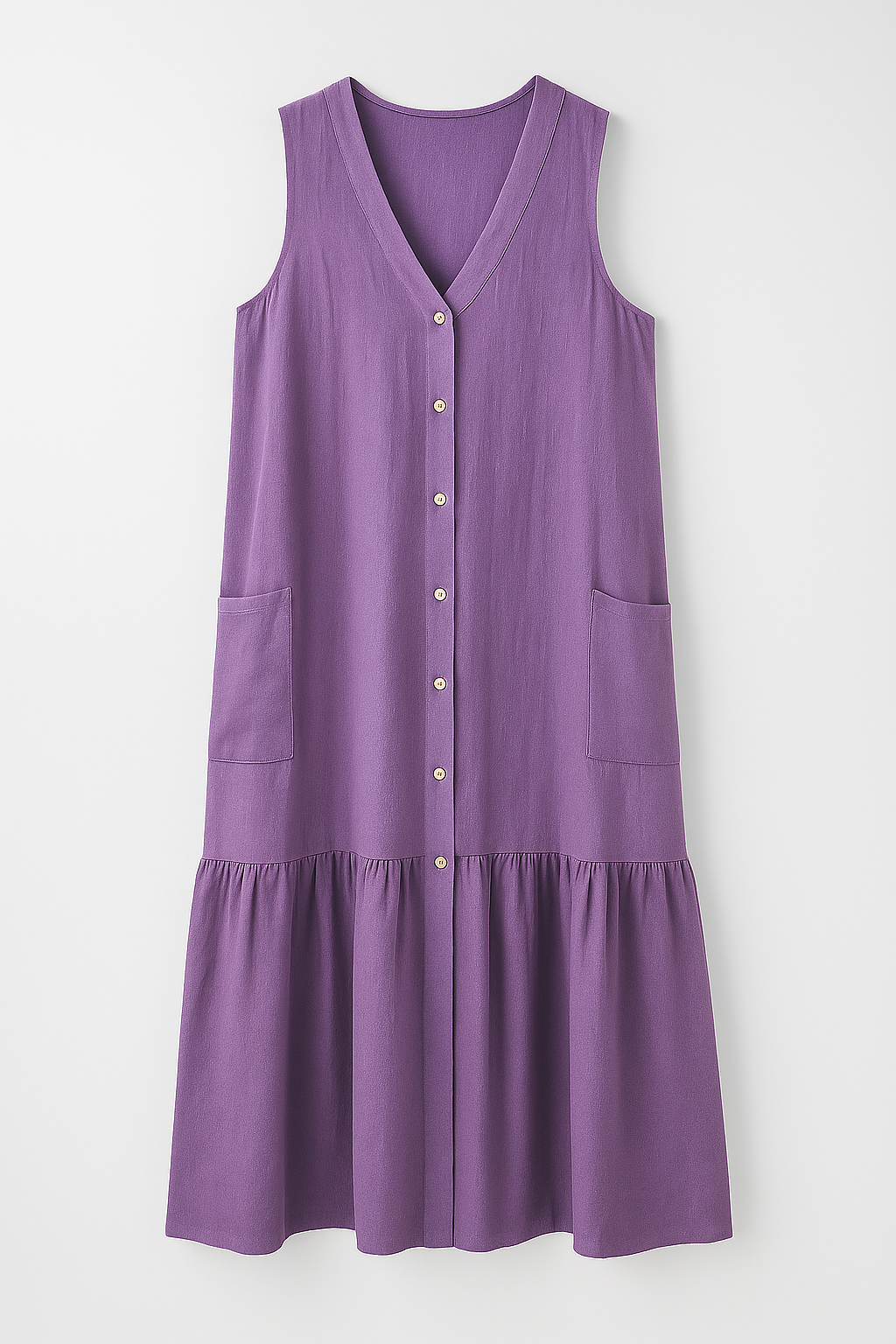 Abito da spiaggia senza maniche in tessuto fluido Donna - Viola - abito abito spiaggia cute summer dress donna dresses fashion fashion style: summer fluido Frauen Kleider maniche spiaggia SUMMER summer dress tessuto - Concept Palermo