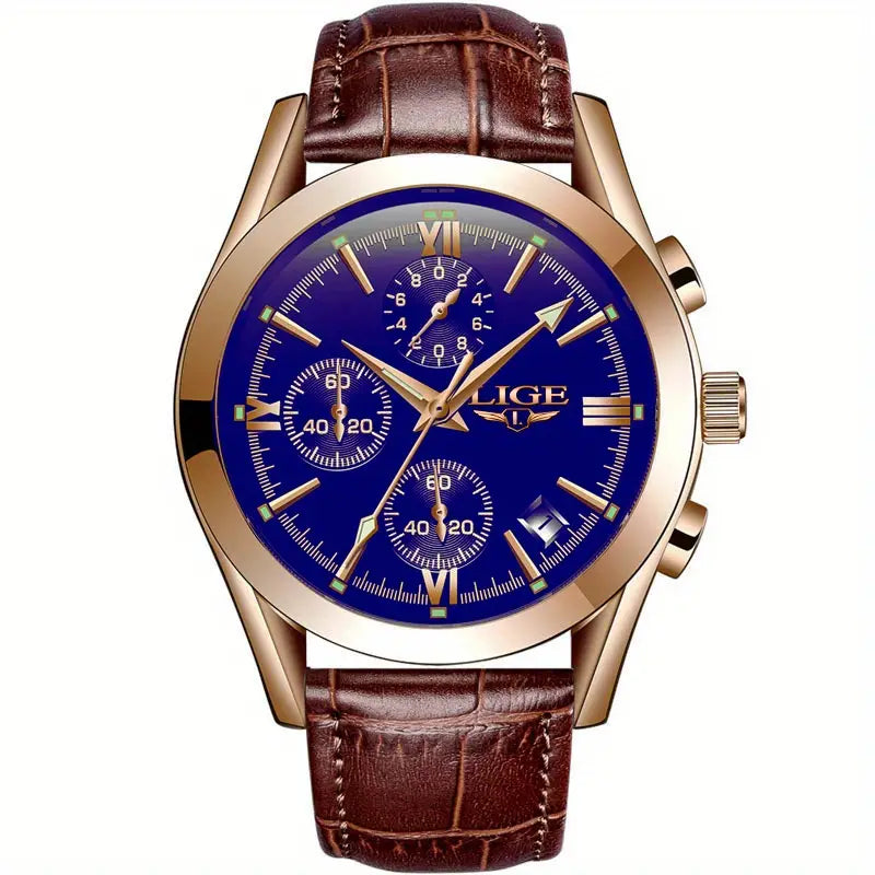 Orologio Militare di Lusso Uomo QuartzWatch™ - Resistente, Elegante e Affidabile - Oro rosa blu - militare orologio quartzwatch uomo watches WATCHES FOR MEN - Concept Palermo