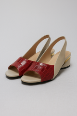 Dames slingback sandalen van echt slangenleer, hak 7 cm, elegant en comfortabel