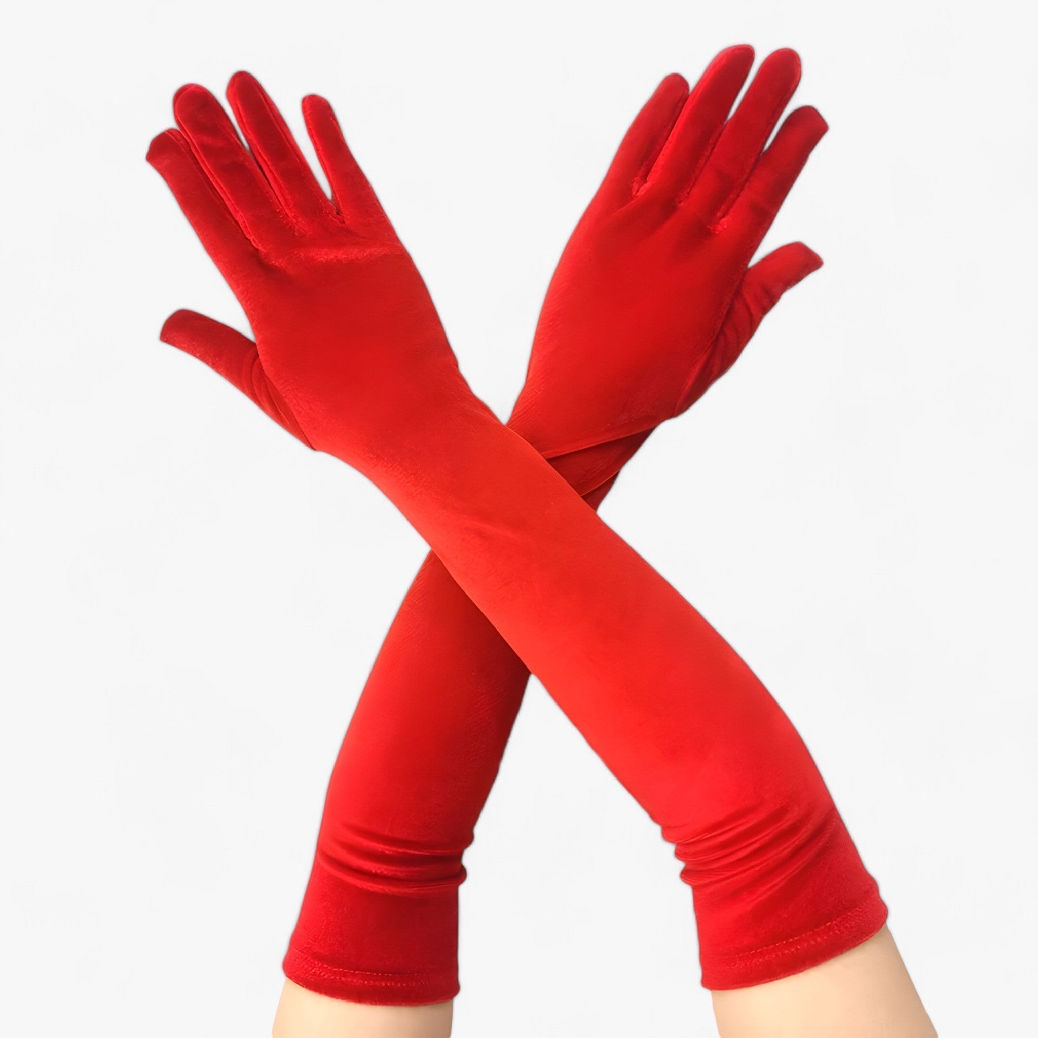 Guanti di velluto da donna - stile retrò e calore - Rosso 53cm Taglia unica - calore donna gloves & mittens guanti guanti velluto retr stile velluto - Concept Palermo