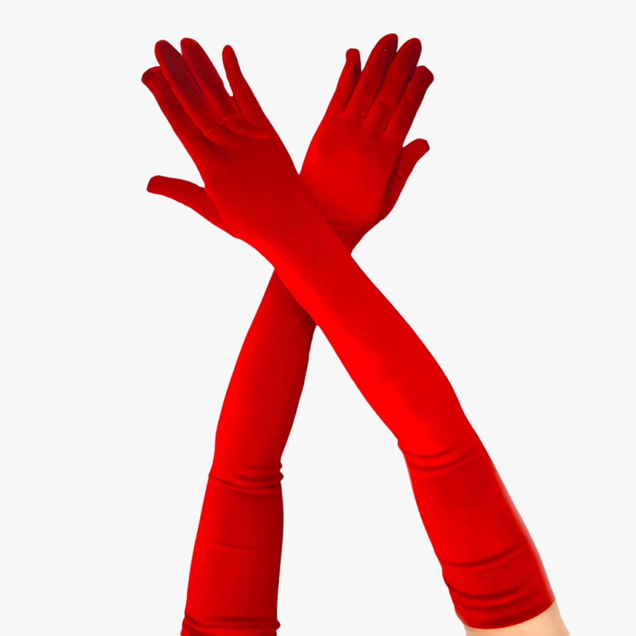Guanti di velluto da donna - stile retrò e calore - Rosso 65cm Taglia unica - calore donna gloves & mittens guanti guanti velluto retr stile velluto - Concept Palermo