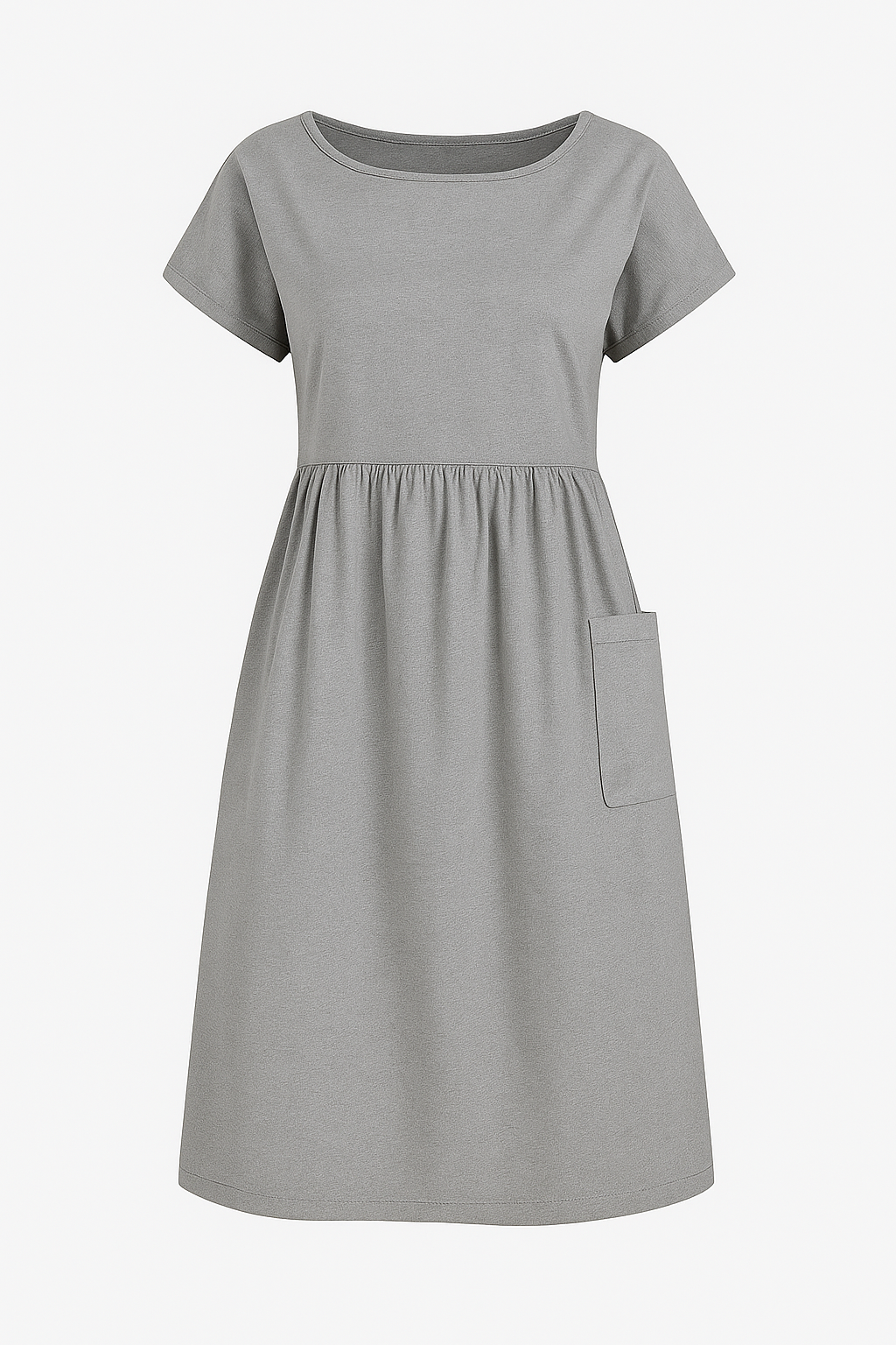 Vestito Estivo Donna Casual con Tasche, Abito Lungo Morbido in Cotone per Spiaggia - Grigio - casual cute summer dress donna Dresses estivo female dress tasche vestito vestito estivo - Concept Palermo