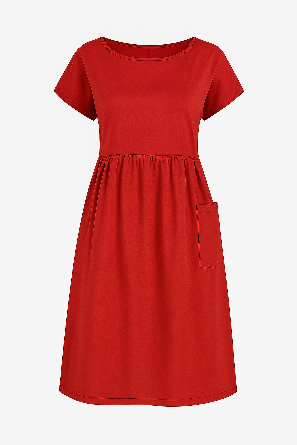 Vestito Estivo Donna Casual con Tasche, Abito Lungo Morbido in Cotone per Spiaggia - Rosso - casual cute summer dress donna Dresses estivo female dress tasche vestito vestito estivo - Concept Palermo