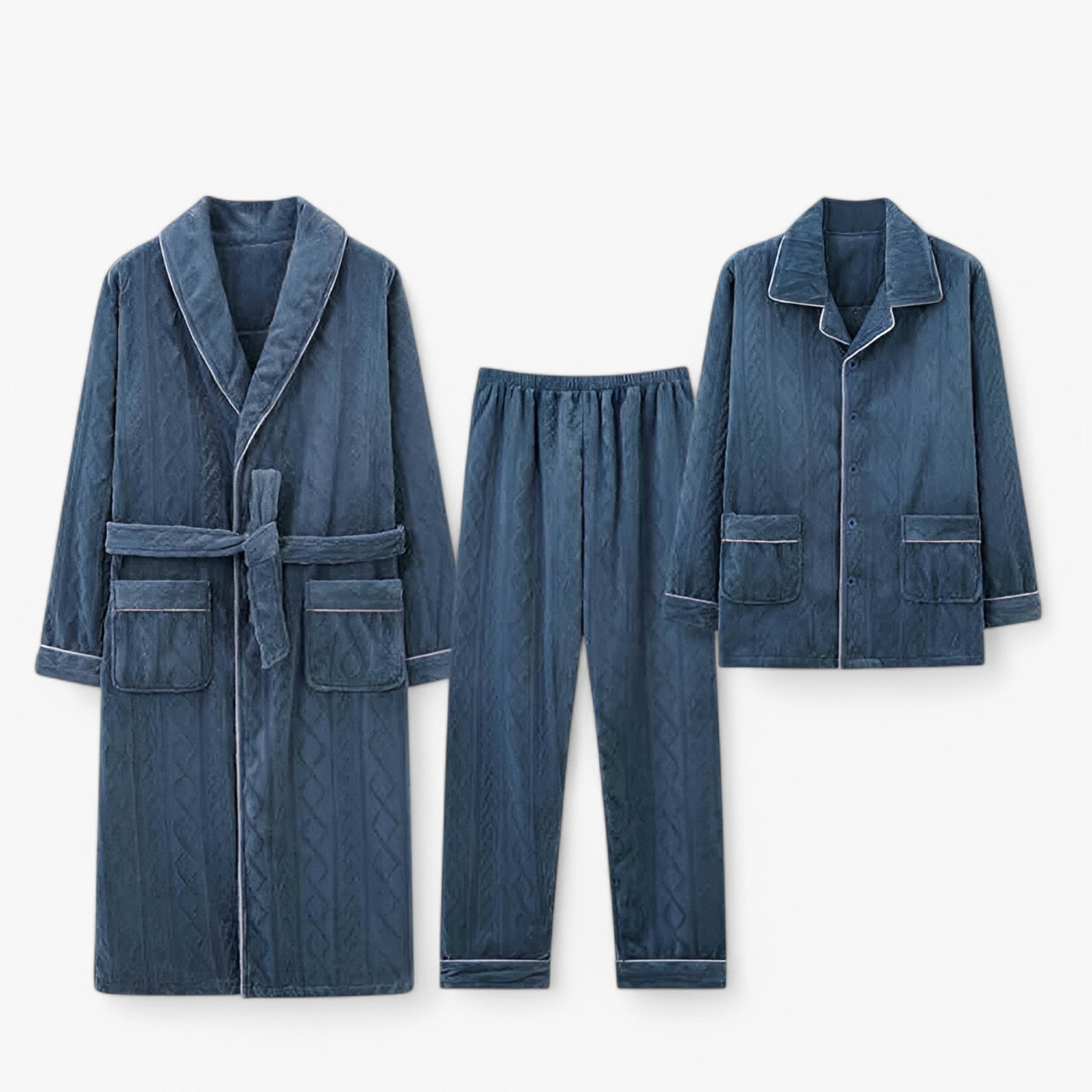 Completo Loungewear in Velluto - Blu chiaro - completo completo loungewear isabella | completo loungewear in velluto - € loungewear velluto - Concept Palermo