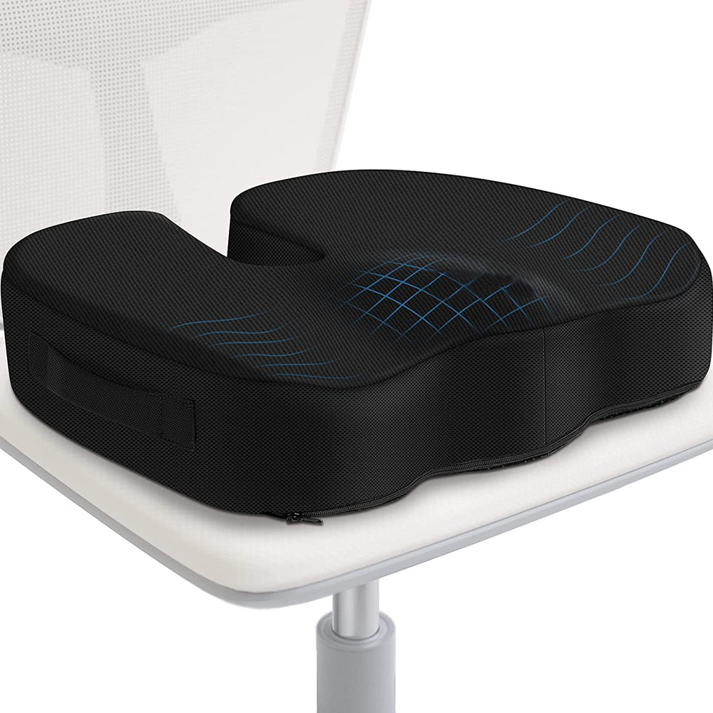Cuscino Ergonomico Sciatico & Lombare in Schiuma a Memoria Premium – Ufficio/Auto