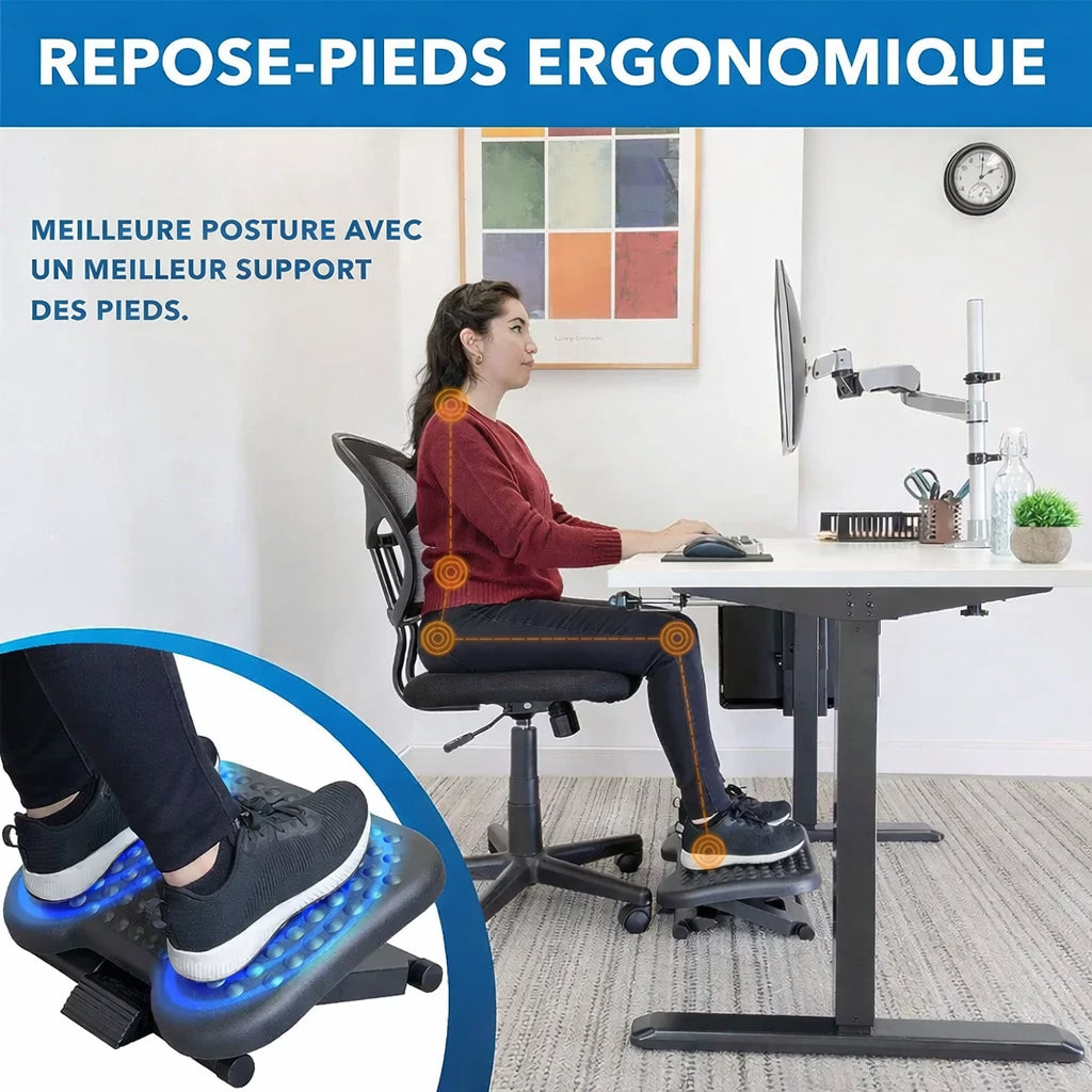 Poggiapiedi Ergonomico Regolabile Ufficio Lino