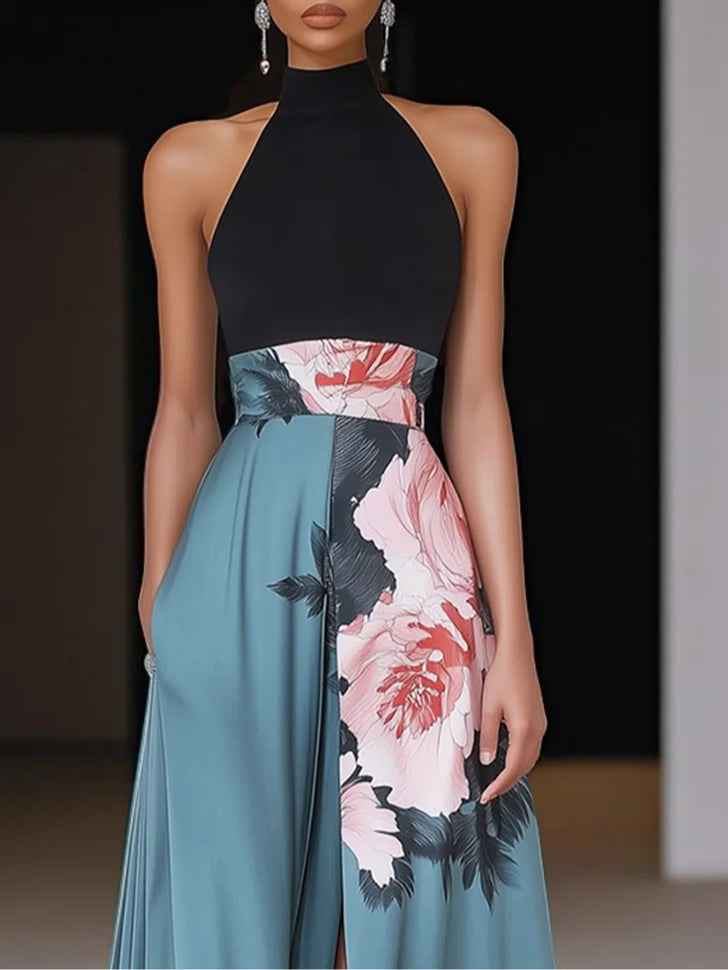 Abito Maxi Elegante a fantasia floreale Best202507 New202506