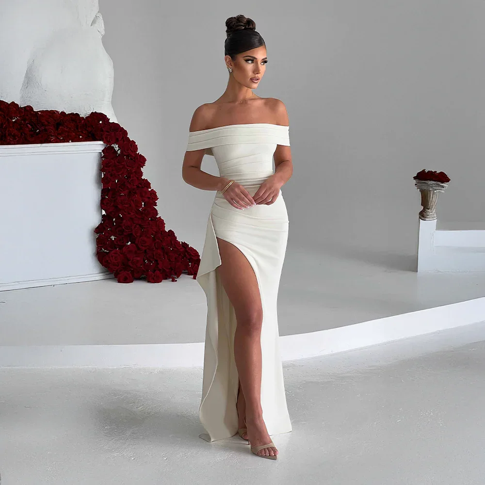 Robe Longue Femme Épaules Dénudées & Fente Élégante - Idéale Soirée/Cérémonie - - competitor-clone cross-from-seroa-10499283190026 imported-2026-05-07 New-google new-in source-handle:robe-longue-femme-avec-epaules-denudees-et-fente source-le-label-de-paris - Concept Palermo