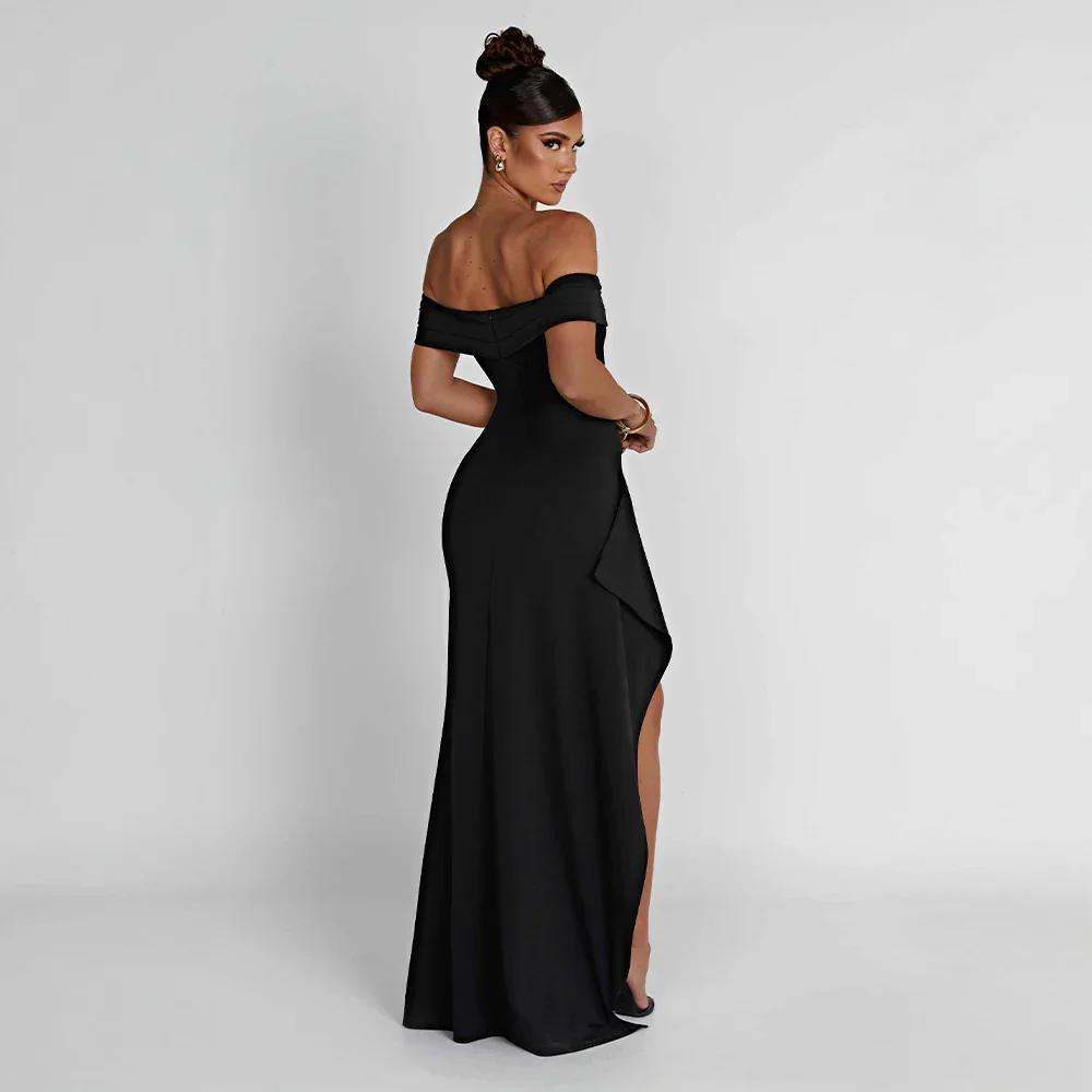 Robe Longue Femme Épaules Dénudées & Fente Élégante - Idéale Soirée/Cérémonie - - competitor-clone cross-from-seroa-10499283190026 imported-2026-05-07 New-google new-in source-handle:robe-longue-femme-avec-epaules-denudees-et-fente source-le-label-de-paris - Concept Palermo