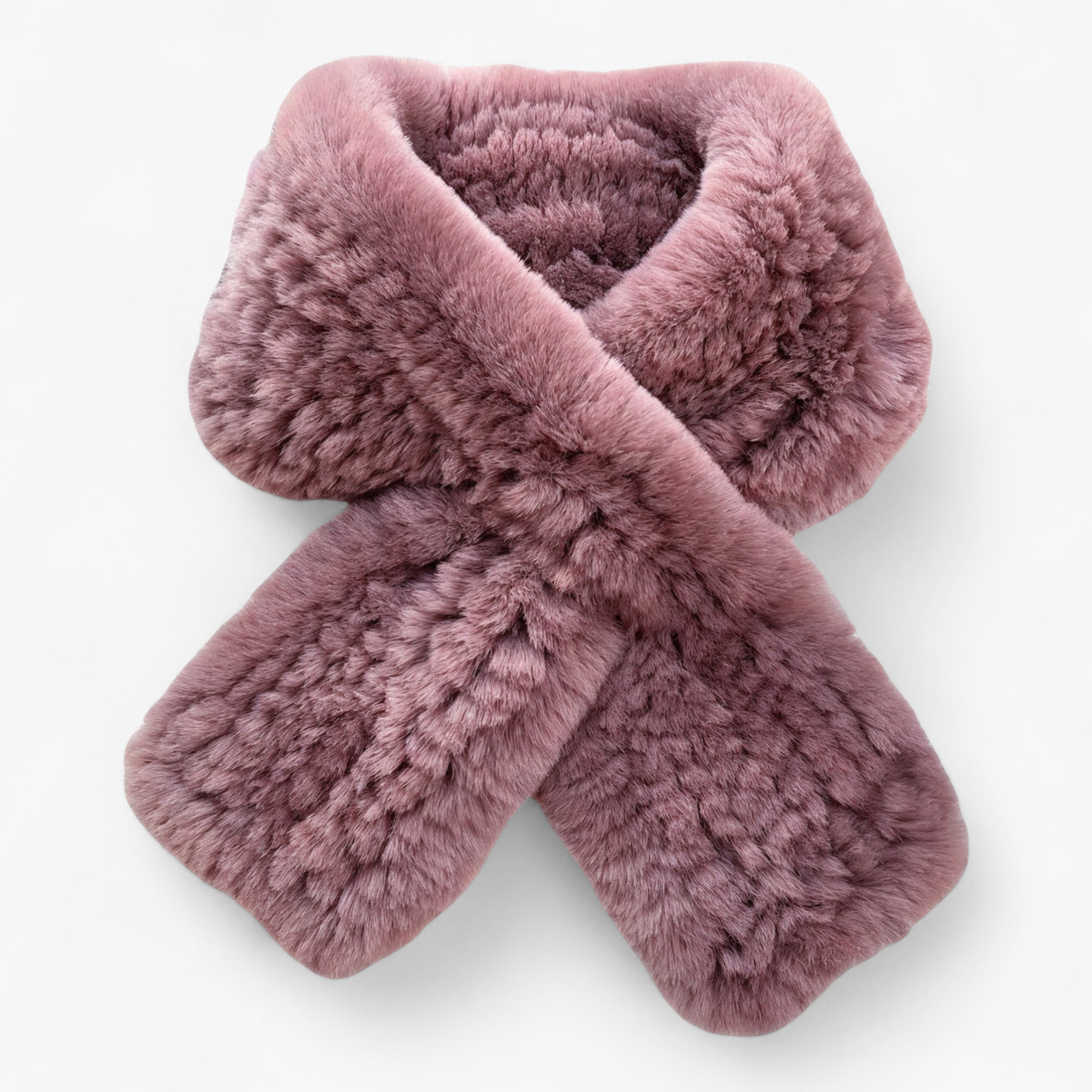 Sciarpa di Pelliccia per Donne - Rosa Lunghezza 88cm - accessorio elegante donne moda invernale pelliccia pelliccia di coniglio rex sciarpa sciarpa calda sciarpa corta sciarpa di lusso sciarpa di pelliccia sciarpa invernale sciarpa naturale sciarpa pelliccia sciarpe - Concept Palermo