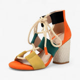 Heren Sandalen met Comfortabele Hoge Hakken van Zwart Leer - Maat 42