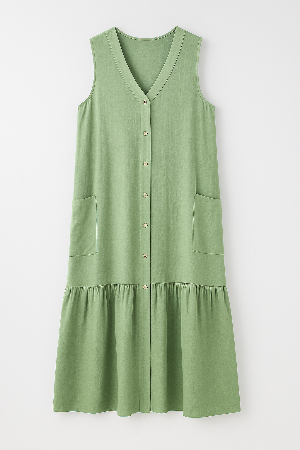 Abito da spiaggia senza maniche in tessuto fluido Donna - Verde - abito abito spiaggia cute summer dress donna dresses fashion fashion style: summer fluido Frauen Kleider maniche spiaggia SUMMER summer dress tessuto - Concept Palermo