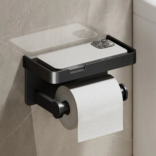 Porta rotolo di carta igienica multifunzionale Luxe Hold - Nero - carta hold home & garden huis & tuin igienica luxe multifunzionale porta porta rotolo - Concept Palermo