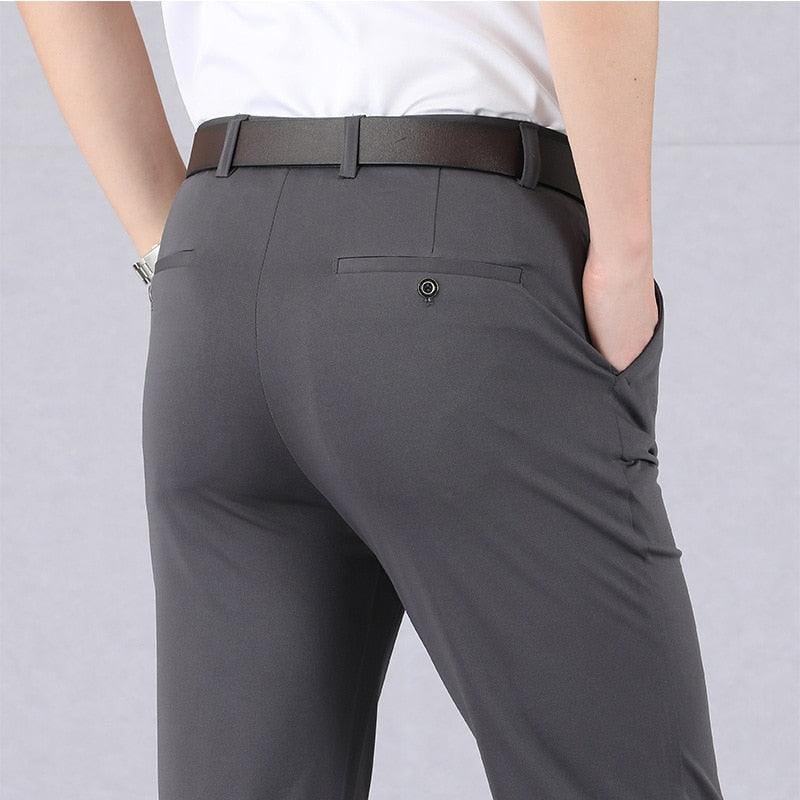 Pantaloni Uomo Elasticizzati Slim Fit Casual in Cotone Traspirante - Grigio - elasticizzati Old (Google) old_google pantaloni pantaloni elasticizzati pants uomo Zeer gewild-tag - Concept Palermo