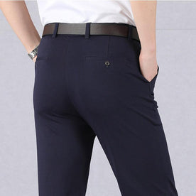 Pantaloni Uomo Elasticizzati Slim Fit Casual in Cotone Traspirante - Blu - Cotton elasticizzati Men Old (Google) old_google pantaloni pantaloni elasticizzati pants Solid uomo Zeer gewild-tag - Concept Palermo