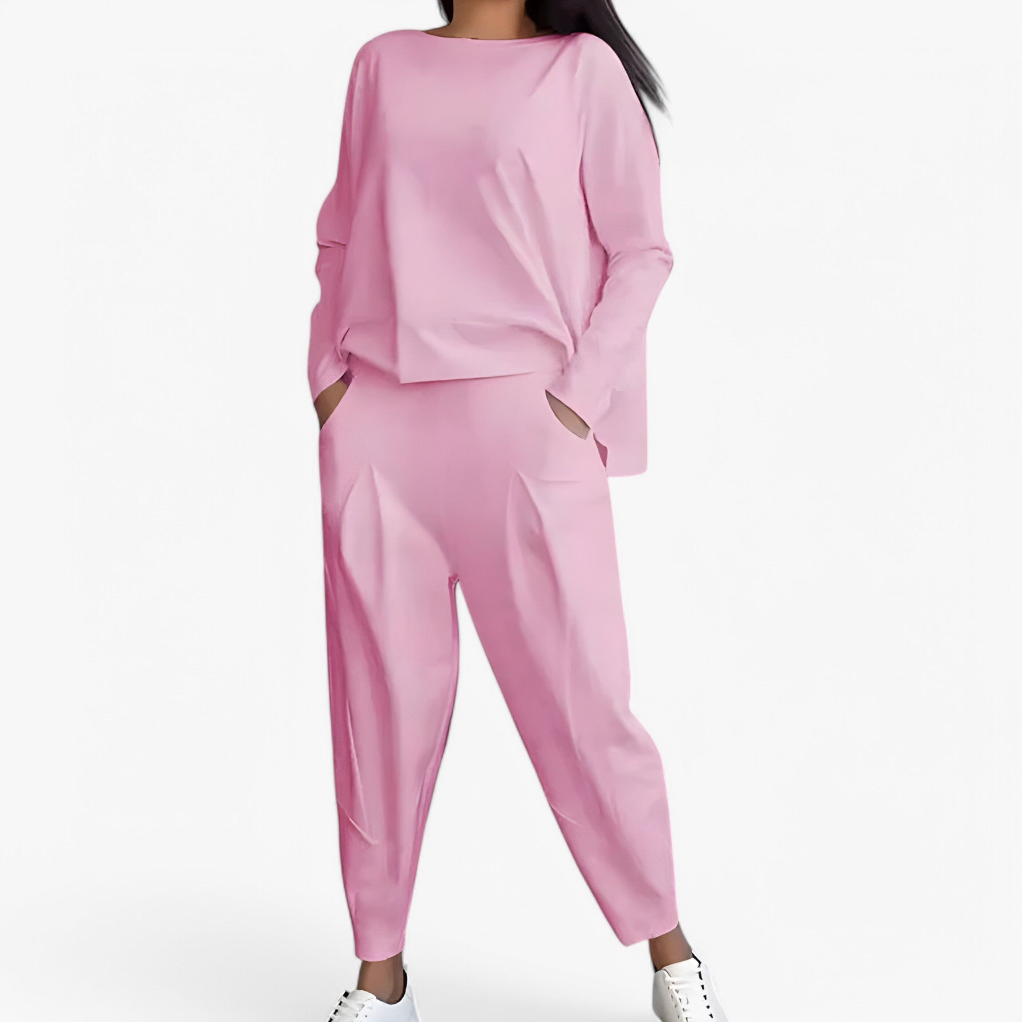 Set di pantaloni della tuta - Accogliente e alla moda Donna - Rosa - accogliente alla donna moda outfit sets pantaloni pantaloni tuta tuta - Concept Palermo