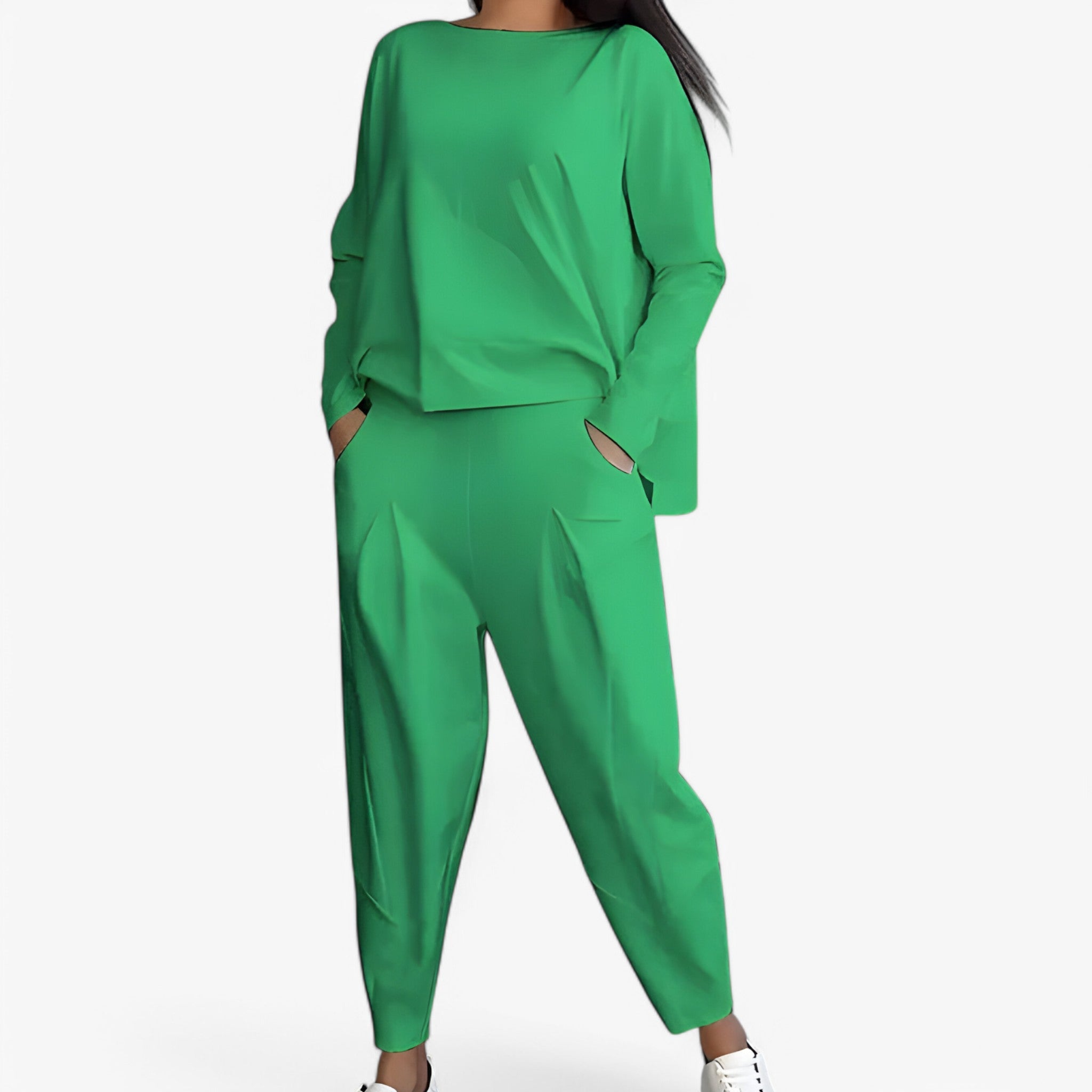 Set di pantaloni della tuta - Accogliente e alla moda Donna - Verde - accogliente alla donna moda outfit sets pantaloni pantaloni tuta tuta - Concept Palermo
