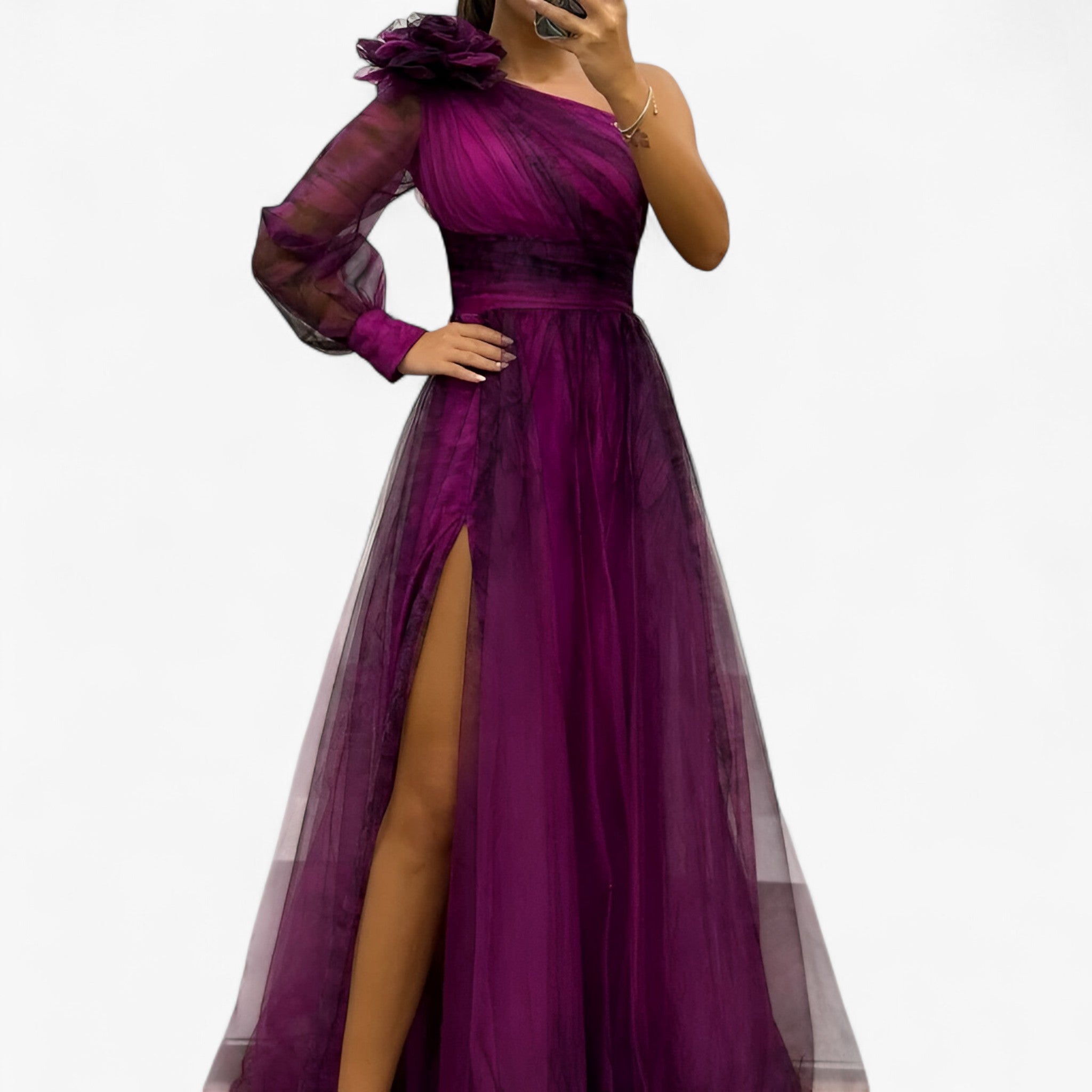 Maxi Abito Donna Elegante in Lino, Vestito Lungo Estivo Casual Taglie Forti - - abito abito donna donna dresses - Concept Palermo