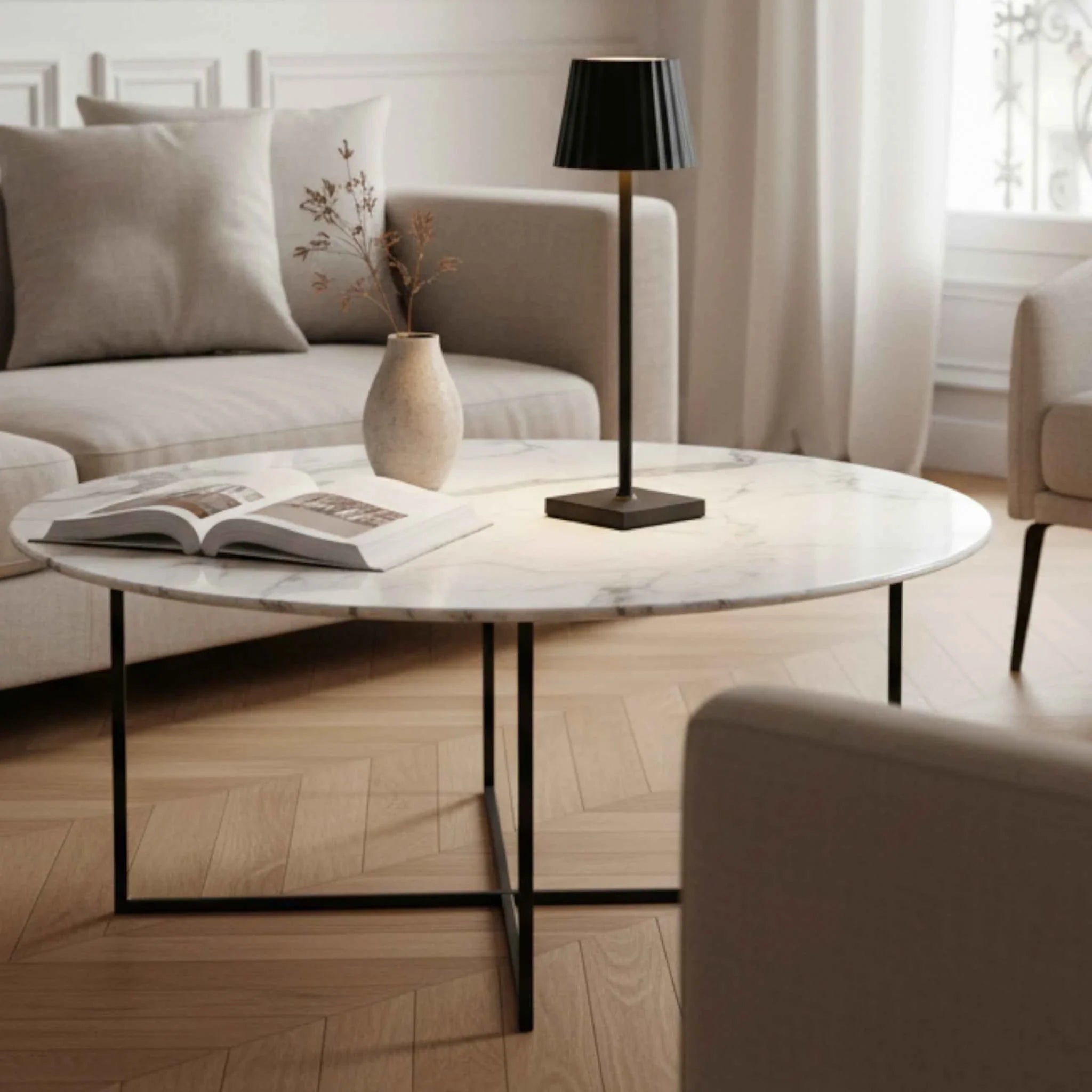 Lampe de Table LED Sans Fil avec Batterie Rechargeable et Commande Tactile Aluminium - - accessoire de décoration aluminium batterie commande cross-from-marche-lino-15739356774749 design artistique lampe lampe de table lampe dimmable lampe LED lampe sans fil lampe table lampe étanche New-google rechargeable table tactile éclairage moderne - Concept Palermo