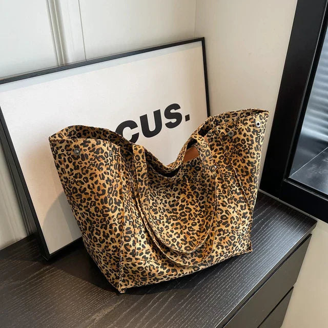 Savannah - grande borsa da tela oversize con stampa leopardata Donna - - bag bags borsa donna handbags leopardata oversize savannah stampa tela women Women's handbags - Concept Palermo