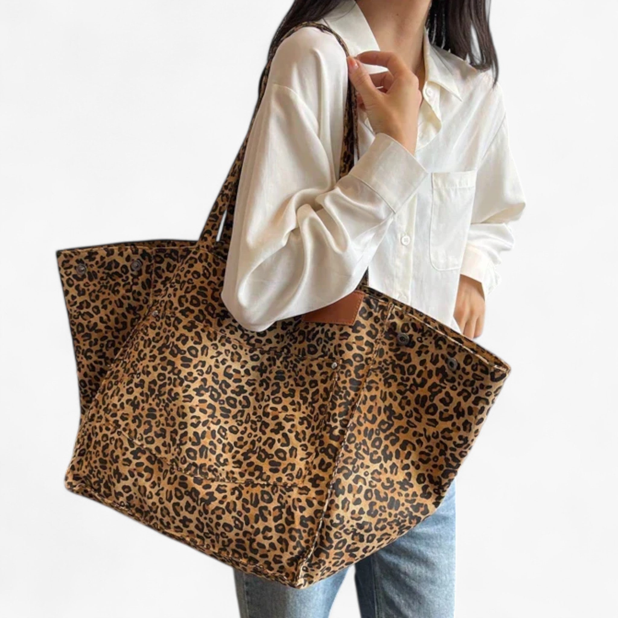 Savannah - grande borsa da tela oversize con stampa leopardata Donna - - bag bags borsa donna handbags leopardata oversize savannah stampa tela women Women's handbags - Concept Palermo