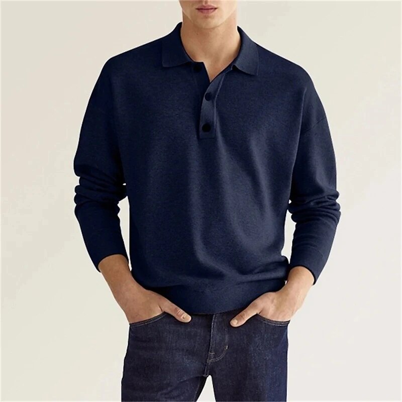 Polo Uomo Maniche Lunghe - Stile Classico e Comfort Quotidiano