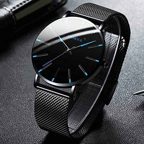 Montre Homme Geneva Quartz Ultra-Fine Argent Acier Inoxydable Élégante Minimaliste 40mm - Noir Bleu - acier BFCM business cross-from-marche-lino-15830596419933 Exclusief-tag geneva geneva montre homme inoxydable mince montre New-google new_for_google_may Watches - Concept Palermo