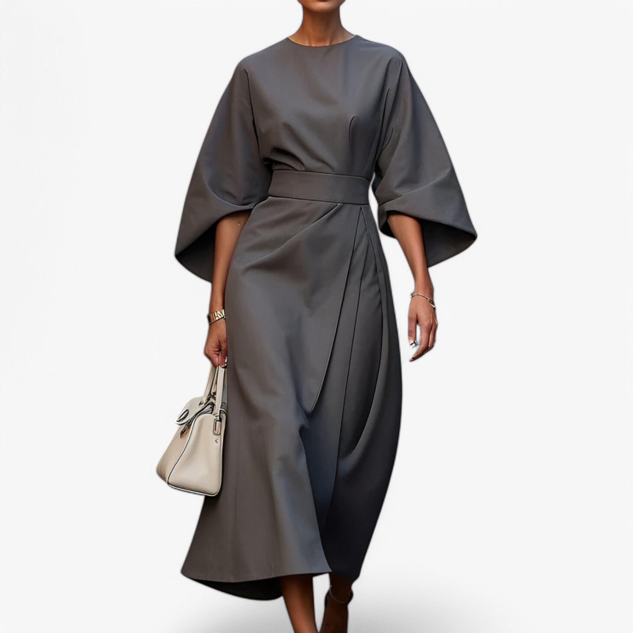 Abito Donna Asimmetrico Oro Elegante Moderno per Cerimonia e Occasioni Speciali - Grigio - abito abito asimmetrico asimmetrico donna dresses - Concept Palermo