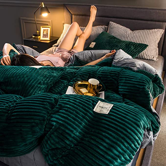 Piumone Invernale Uomo Caldo e Morbido in Microfibra, Tutte le Taglie - Verde scuro - Bedding Bedroom Blankets caldo caldo piumone Duvet Duvetcover Home home & garden Interior invernale new_for_google Pillow piumone Populair-tag uomo - Concept Palermo