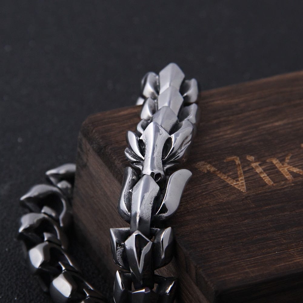 Bracciale vintage Ouroboros di Viking Acciaio - - 5.039 acciaio bracciale bracciale vintage jewelry new_for_google ouroboros viking vintage - Concept Palermo