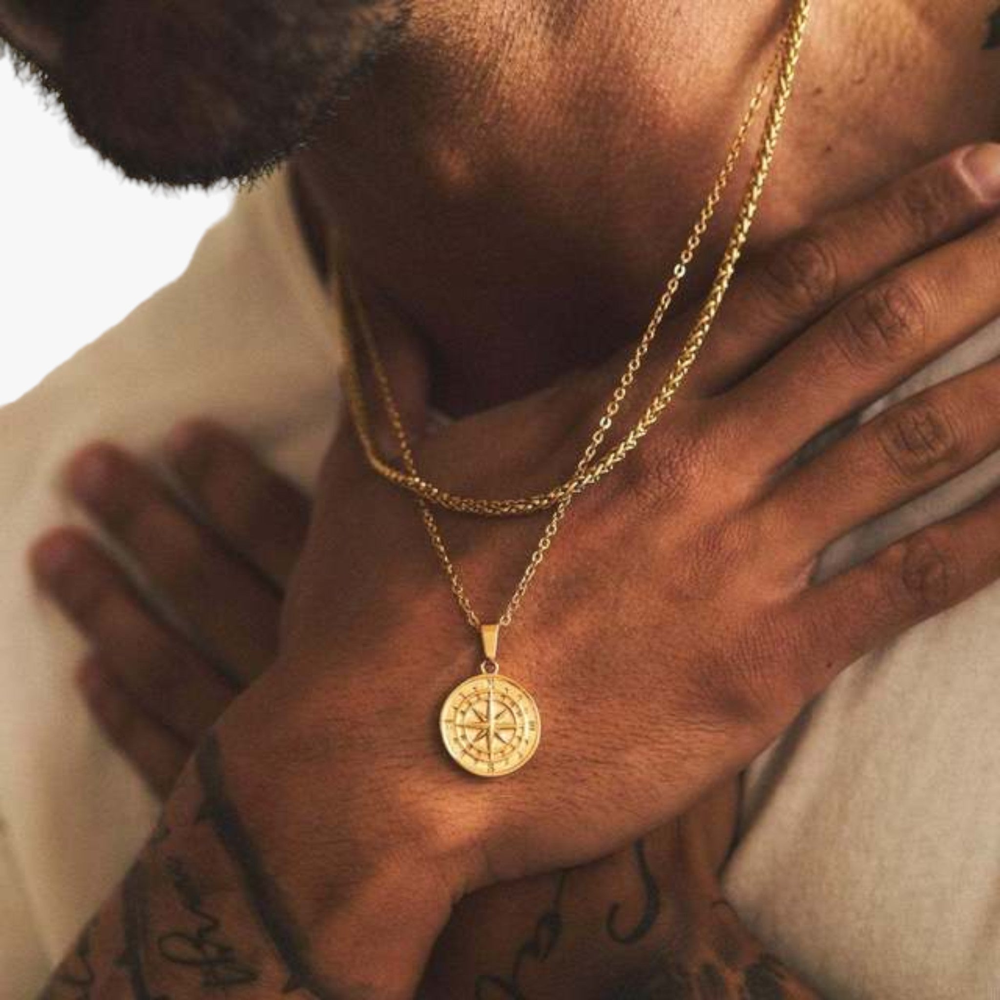 Collane a strati per uomini Vnox Uomo - Oro - collane collane strati jewelry necklace NECKLACES necklaces for men Pendant Necklaces strati uomini uomo vnox - Concept Palermo