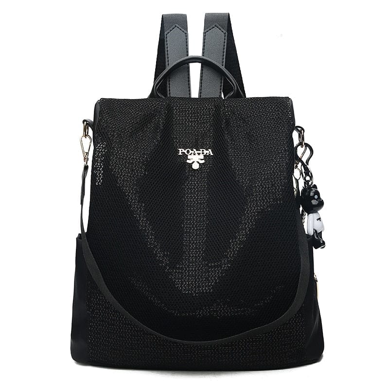 Zaino Antifurto Donna Impermeabile con USB, Elegante per Scuola Lavoro Viaggio - Paillettes nere - antifurto Backpacks bags donna impermeabile Travel Essentials zaino zaino impermeabile - Concept Palermo
