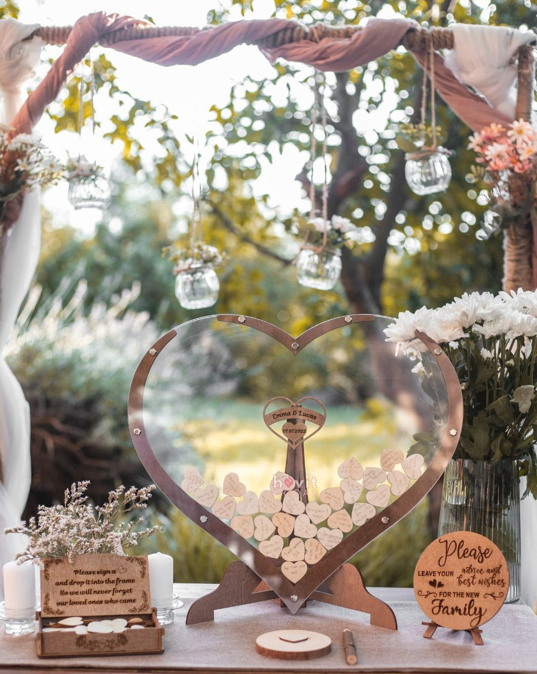 Libro degli ospiti a forma di cuore Crea ricordi - - crea cuore Decoration degli forma guestbook heart shape home & garden home decor libro libro degli ospiti wedding decor wooden heart shape - Concept Palermo