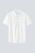 Camisa ligera de lino para hombre de manga corta