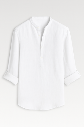 Camicia Uomo Lino Leggera Traspirante Manica Lunga - Perfetta per l'Estate - Bianco - camicia camicia leggera leggera Linen lino men men's top clothes Shirts Solid uomo - Concept Palermo