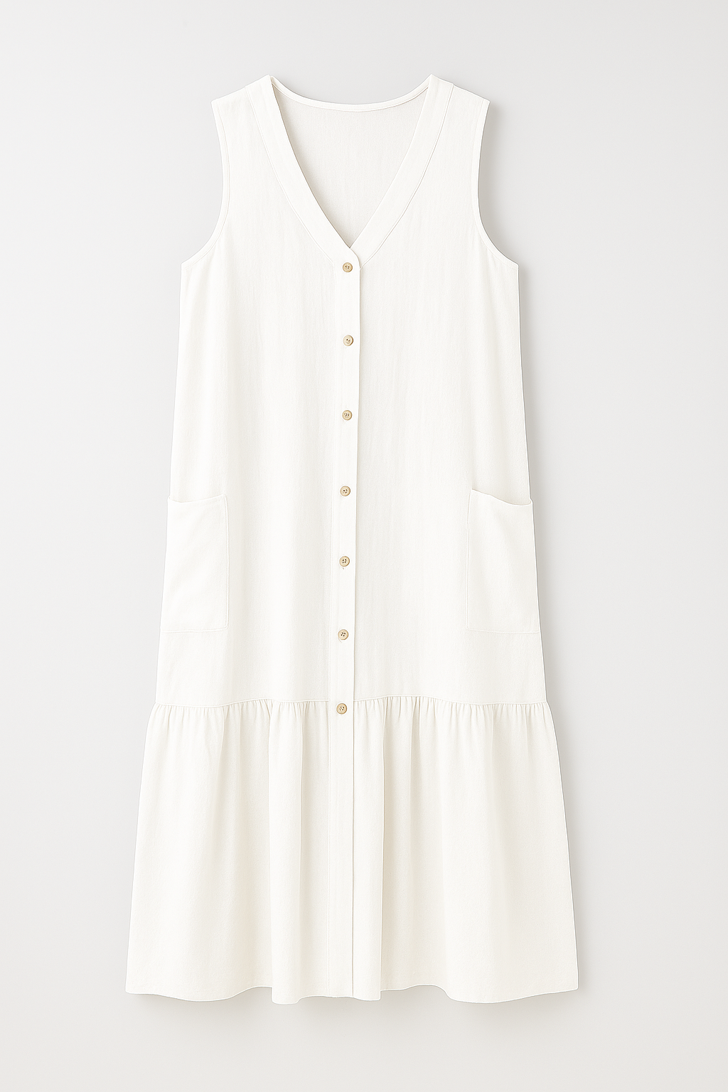 Abito da spiaggia senza maniche in tessuto fluido Donna - Bianco - abito abito spiaggia cute summer dress donna dresses fashion fashion style: summer fluido Frauen Kleider maniche spiaggia SUMMER summer dress tessuto - Concept Palermo