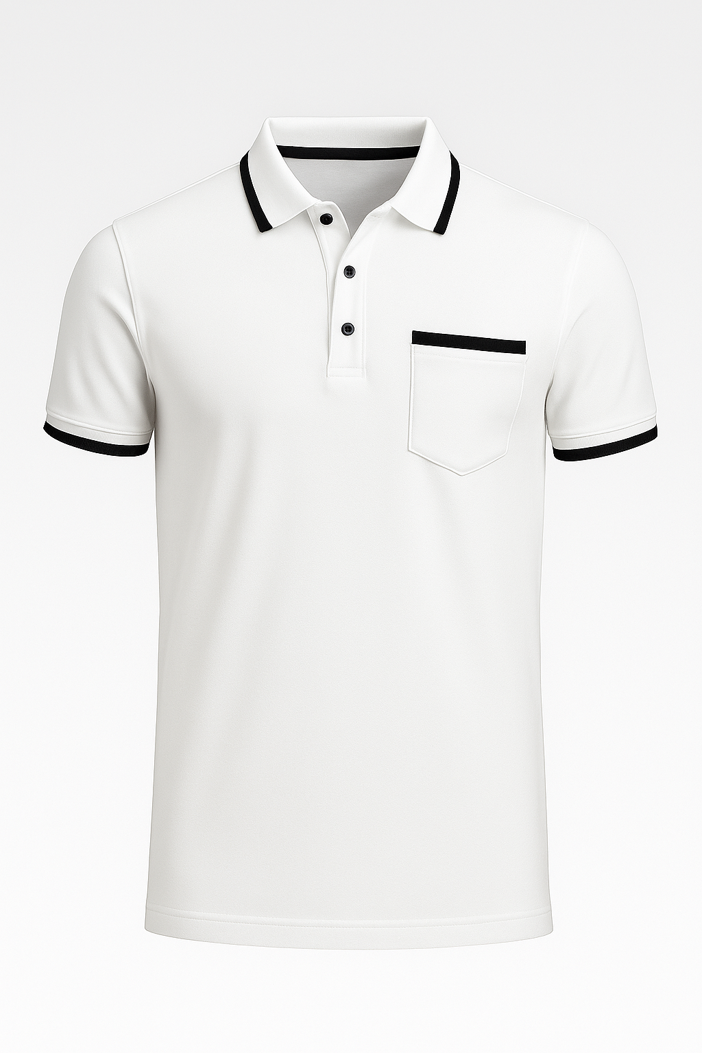 Polo da uomo con dettagli a contrasto - Bianco - contrasto dettagli men men's top clothes polo polo uomo uomo - Concept Palermo