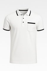 Heren polo met contrasterende details