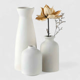 Set van 3 Moderne Witte Keramische Decoratieve Vazen voor Woonkamer