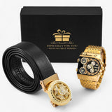 Automatisch herenhorloge in 18K geelgoud met natuurlijke diamanten - luxe en prestige