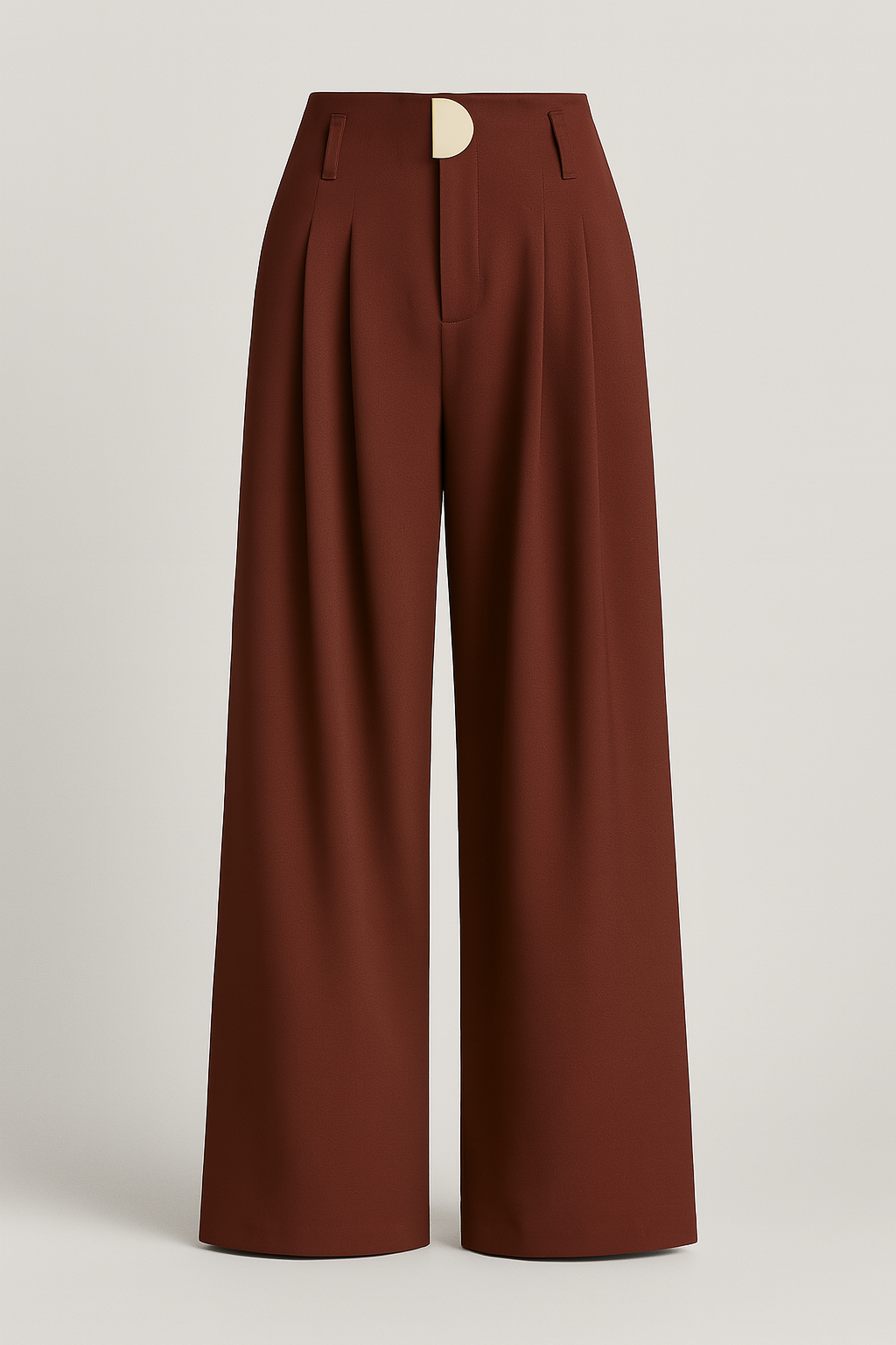 Pantaloni femminili a vita alta con pieghe Lana - vino rosso - alta fashion femminili lana modern women's fashion pantaloni pantaloni femminili pants pieghe vita WOMEN womens fashion - Concept Palermo