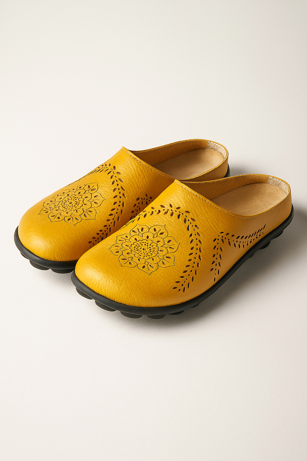 Ciabatte Donna Eleganti Floreali Comfort con Suola Flessibile - Giallo - ciabatte ciabatte donna close sandals donna fashion flessibile Frauen Sandalen motivo Sandals suola women - Concept Palermo