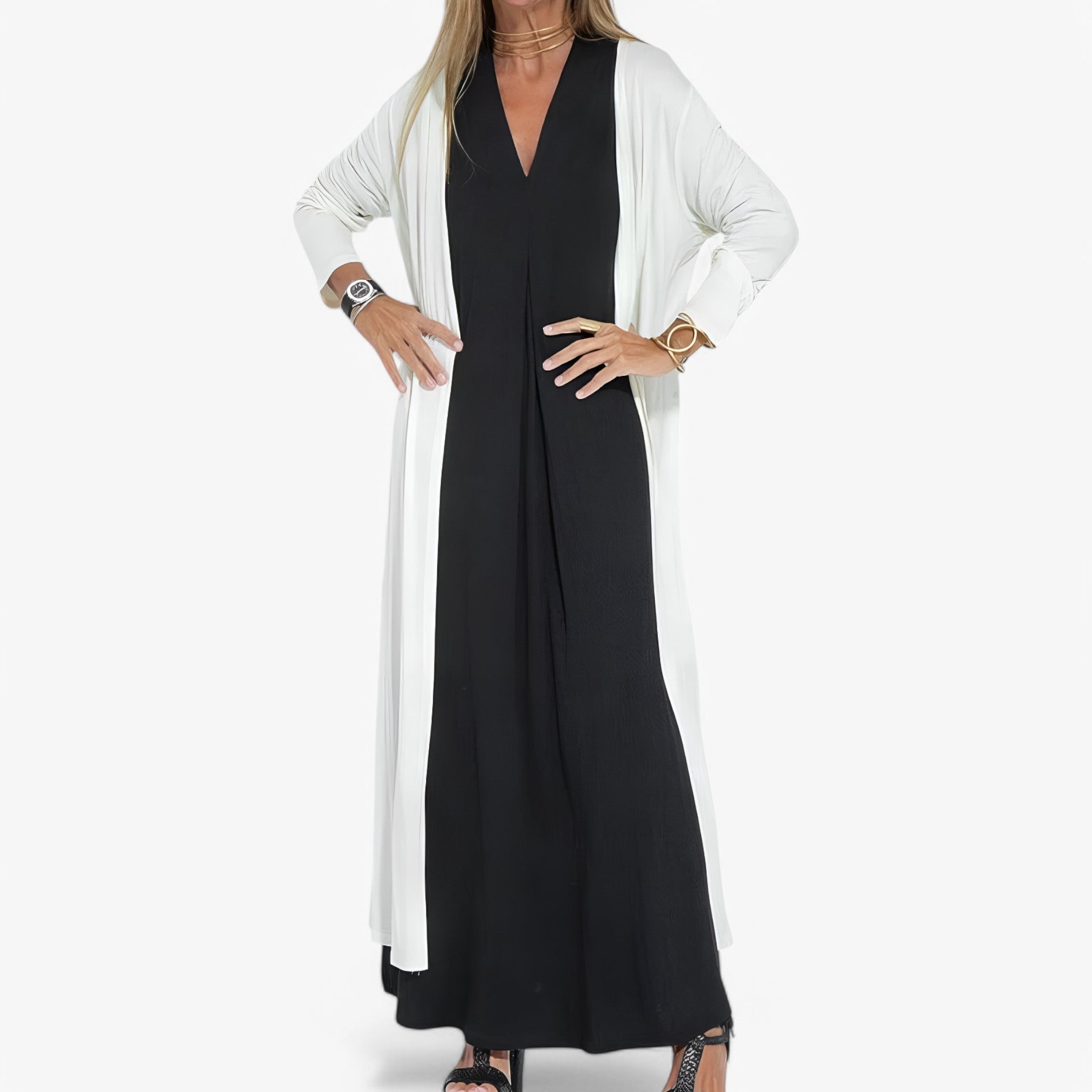 Abito lungo con cardigan in omaggio - Chic e confortevole Donna - - abito abito cardigan cardigan chic confortevole donna dresses omaggio - Concept Palermo