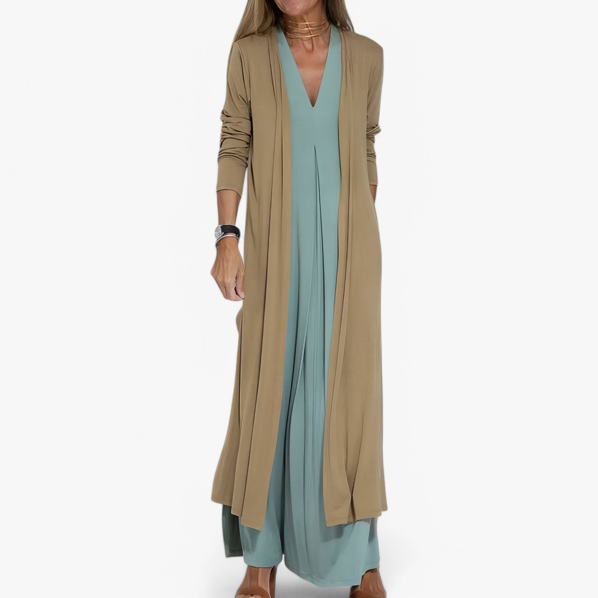 Abito lungo con cardigan in omaggio - Chic e confortevole Donna - - abito abito cardigan cardigan chic confortevole donna dresses omaggio - Concept Palermo