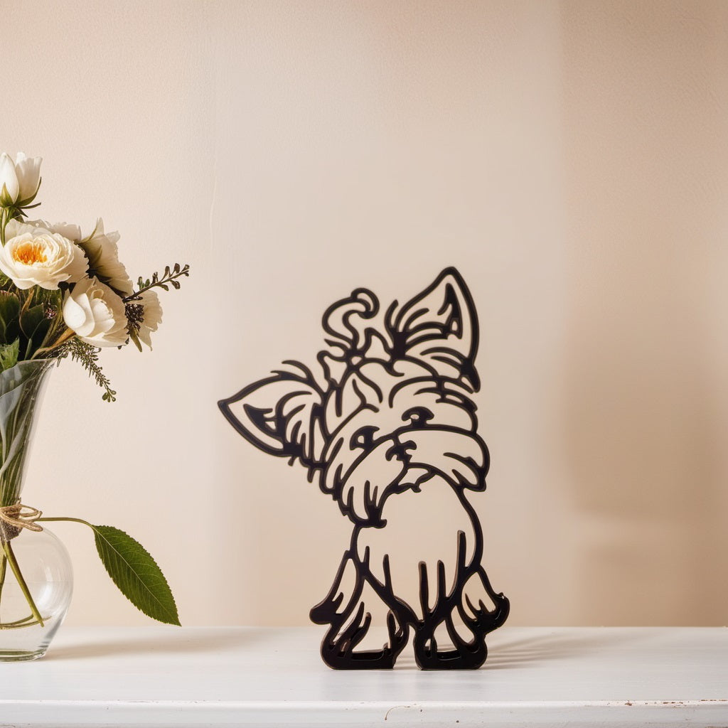 Scultura Astratta Moderna Cane Uomo in Resina, Statua Decorativa Design Unico per Interni - Terrier dello Yorkshire - astratte cani home & garden sculture sculture astratte showvariant uomo - Concept Palermo